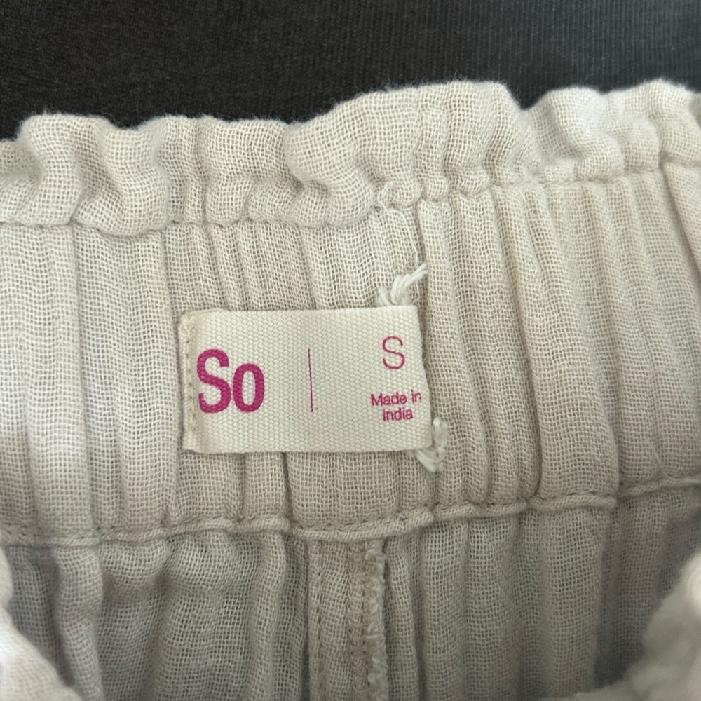 Tan Linen Paperbag Pants - Picture 4 of 4